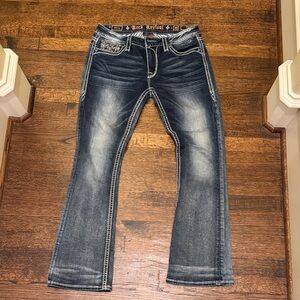 Rock Revival Women's Dark Blue Boot Cut Jeans -30